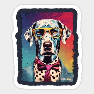 Chill Gentleman Dog Halftone Warhol Glasses Sticker